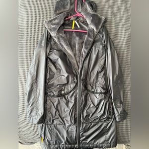 Lole .fuzzy lined raincoat.